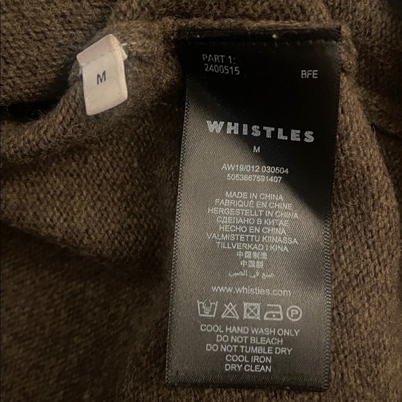 Whistles Funnel Neck olive green pullover sweater - Picture 7 of 9